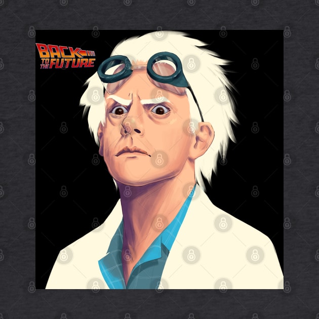 DOC BROWN - Back to the Future T-Shirt (Classic Logo) by NEVEN ARTWORKS